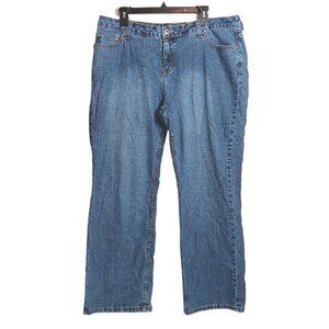 Faded Glory Straight Jeans Womens 20 Short Medium Wash High Rise Stretch Denim